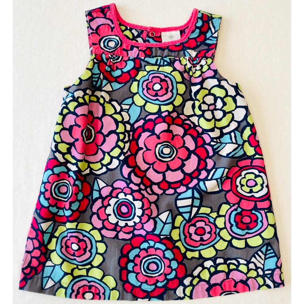 Hanna Andersson colorful floral tent dress in excellent condition size 80/18-24M